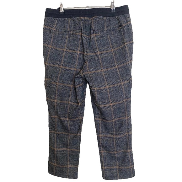 Pacsun Women Slim Stretch Cropped Ankle Cargo Pants Size Medium Gray Plaid - Picture 2 of 9